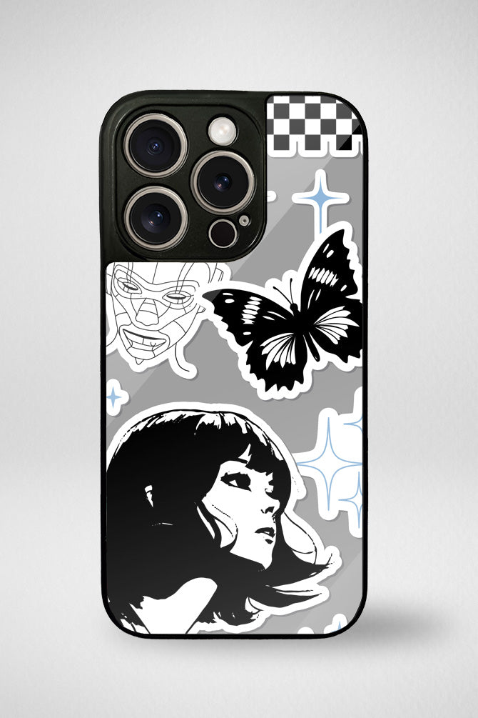 Techno whimsical artistry Glass Mobile Case - iPhone, Samsung & OnePlus -7