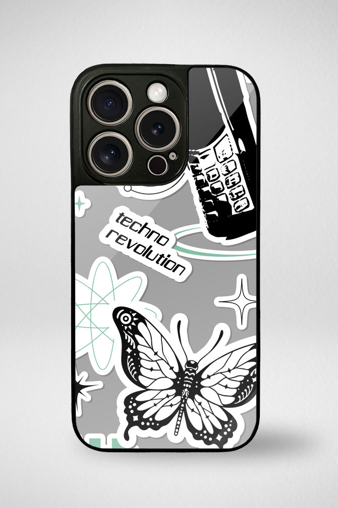 Techno whimsical artistry Glass Mobile Case - iPhone, Samsung & OnePlus -12