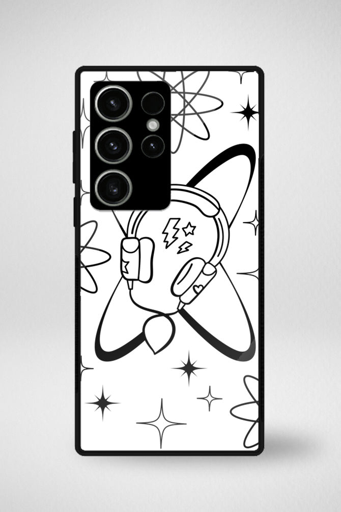 Monochrome doodle Glass Mobile Case - iPhone, Samsung & OnePlus -5