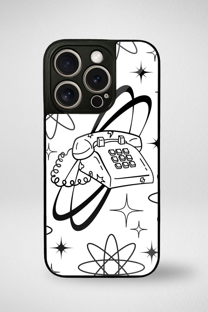 Monochrome doodle Glass Mobile Case - iPhone, Samsung & OnePlus -7