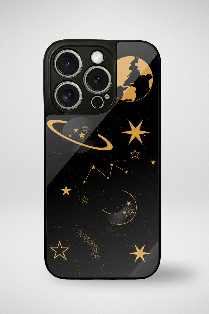 Planets and stars gradient Glass Mobile Case - iPhone, Samsung & OnePlus -7