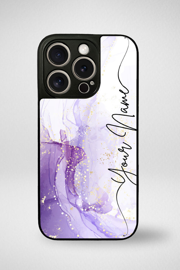 Purple Marble Customized Glass Mobile Case - iPhone, Samsung & OnePlus