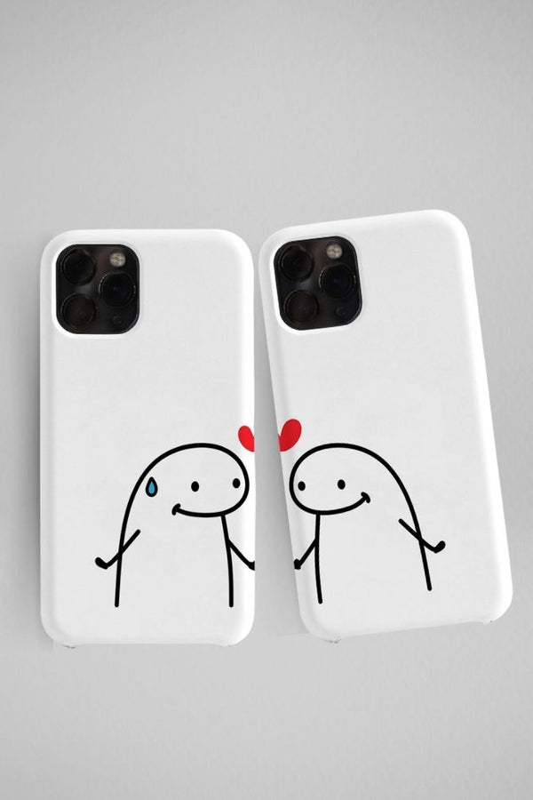 Cute Line Art Couple Hard Mobile Case - iPhone, Samsung, OnePlus & Xiaomi