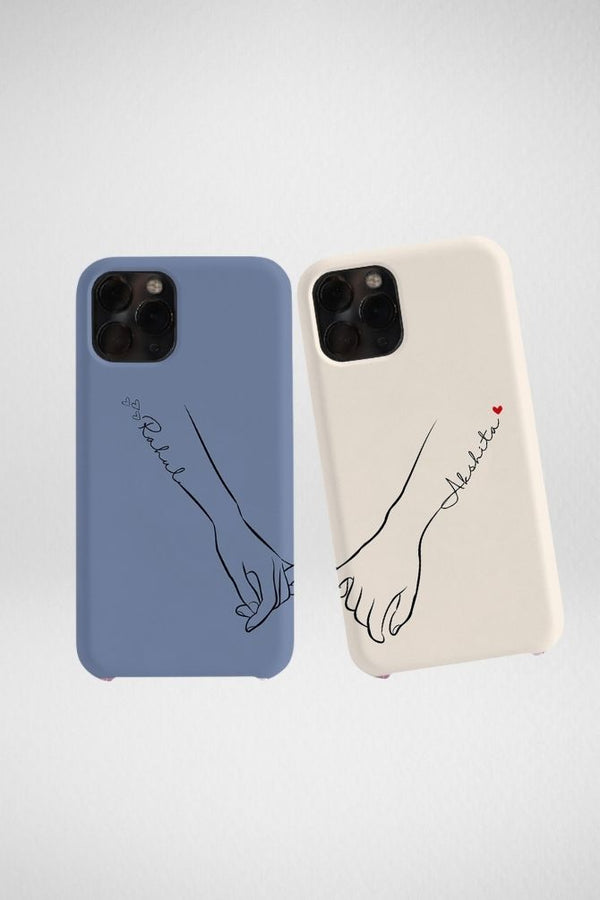 Holding Hands Couple Customized Hard Mobile Case - iPhone, Samsung, OnePlus & Xiaomi