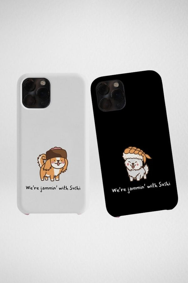 Cute Puppy Couple Hard Mobile Case - iPhone, Samsung, OnePlus & Xiaomi