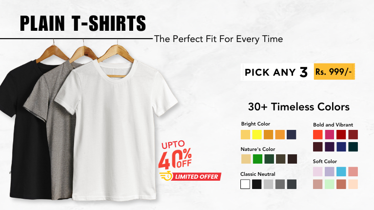 Hurry, Pick Any Plain T-shirts Combo for Men Rs 999 – WowWaves