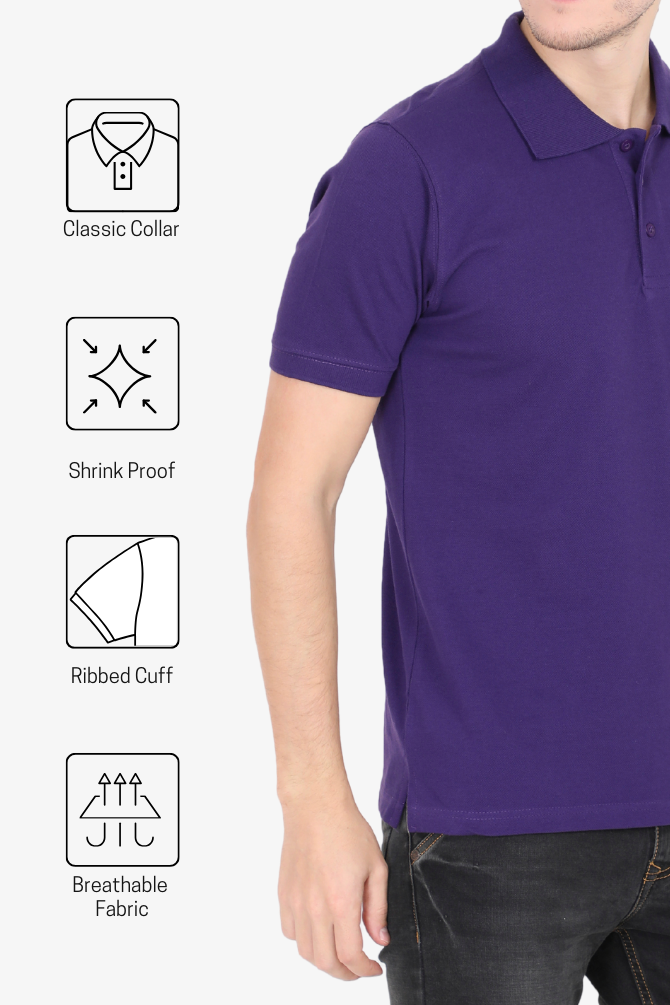 Purple Polo T-Shirt For Men - WowWaves - 3