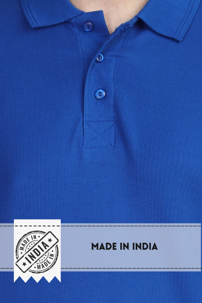 Royal Blue Polo T-Shirt For Men - WowWaves - 5
