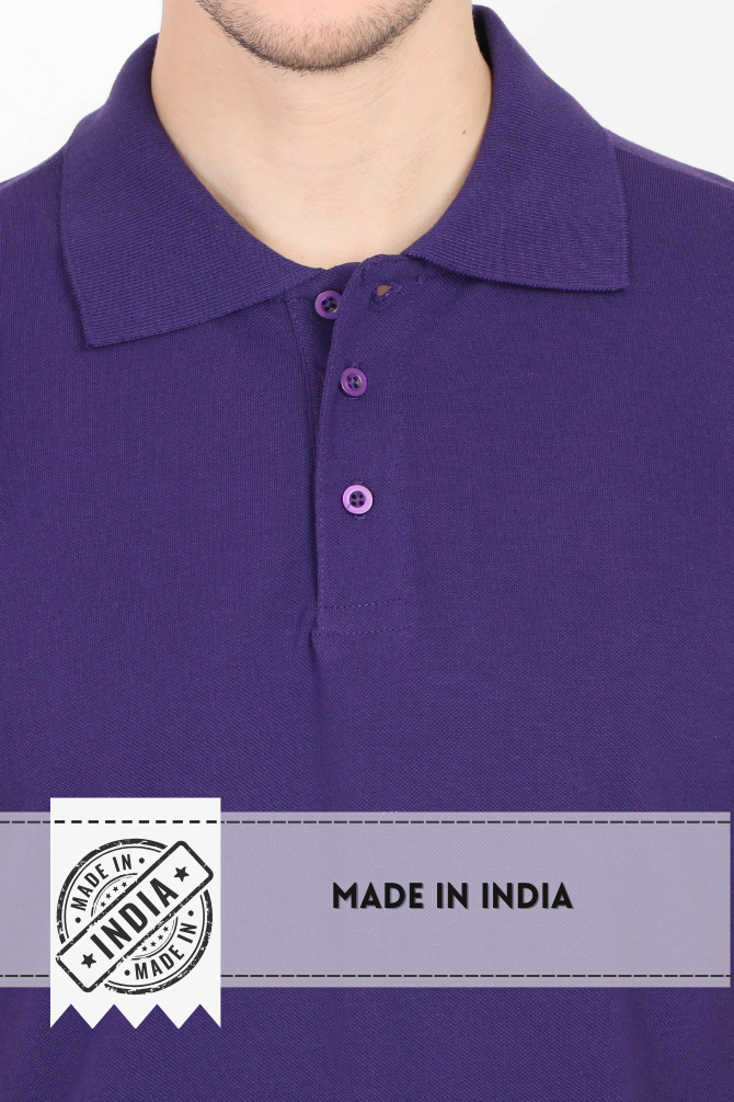Purple Polo T-Shirt For Men - WowWaves - 5