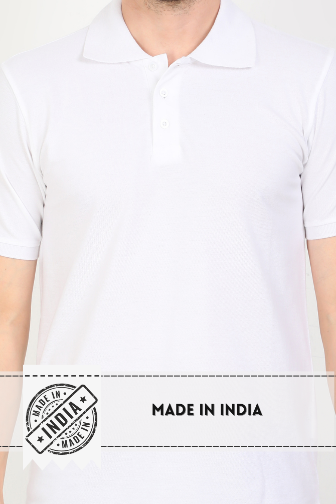 White Polo T-Shirt For Men - WowWaves - 5