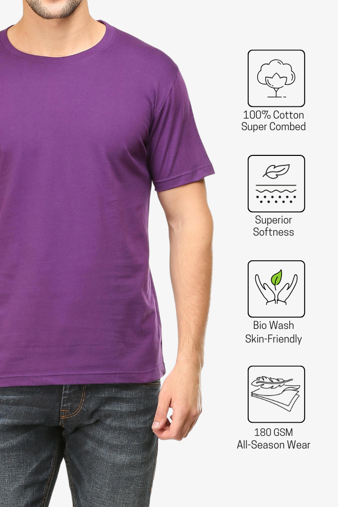 Purple T-Shirt For Men - WowWaves - 6