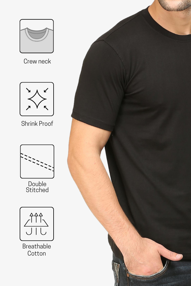 Black T-Shirt For Men - WowWaves - 6