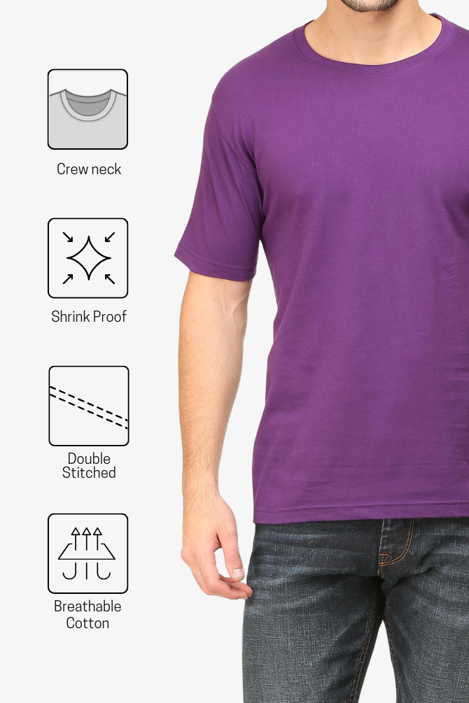 Purple T-Shirt For Men - WowWaves - 7