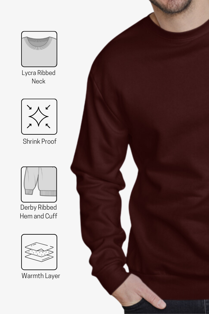 Maroon Sweatshirt For Men - WowWaves - 4