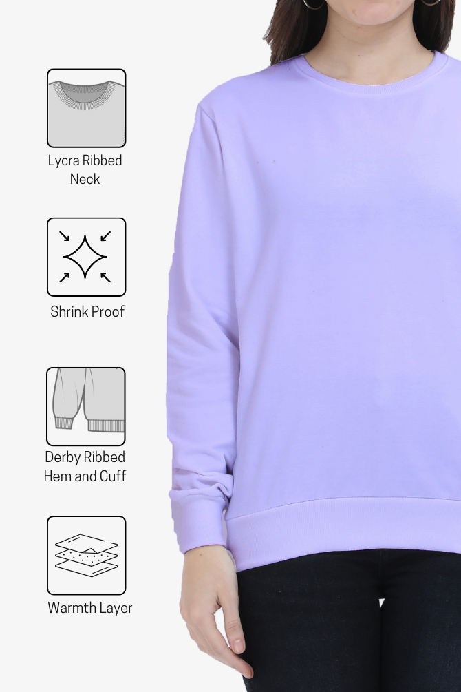 Lavender Sweatshirt For Women - WowWaves - 6
