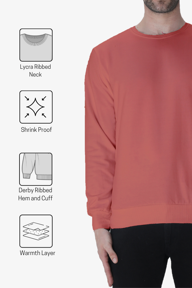Coral Sweatshirt For Men - WowWaves - 6