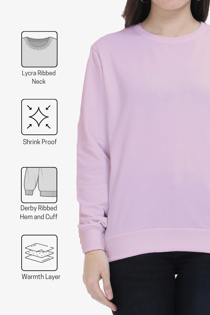 Light Pink Sweatshirt For Women - WowWaves - 6