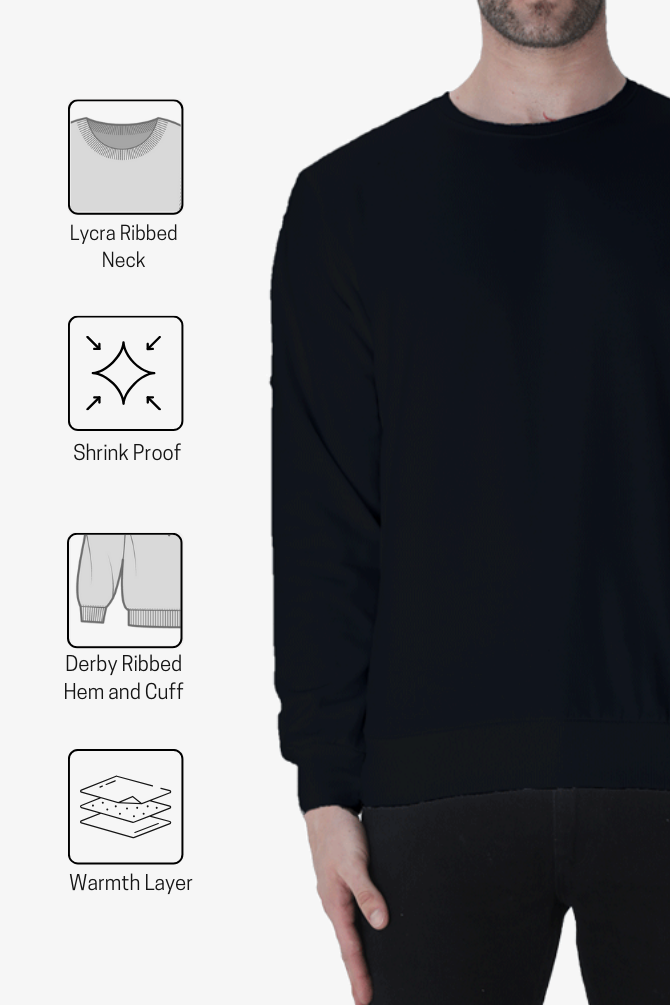Black Sweatshirt For Men - WowWaves - 4