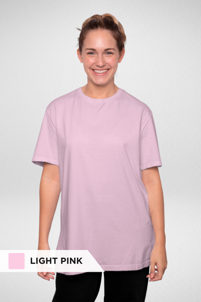 Pack Of 3 Lightweight Oversized T-Shirts Lavender Light Pink And Beige For Women - WowWaves - 4