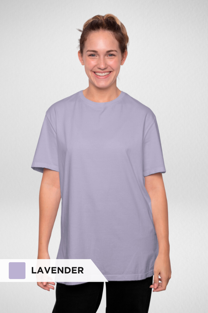 Pack Of 3 Oversized T-Shirts Baby Blue Light Pink And Lavender For Women - WowWaves - 2