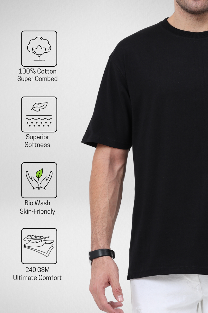 Black And Grey Melange Oversized T-Shirts Combo For Men - WowWaves - 5