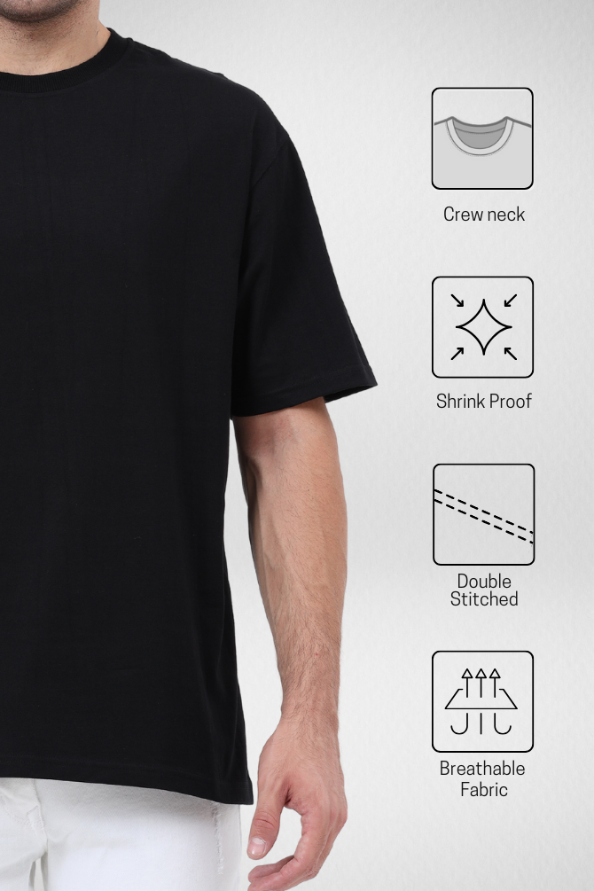 Black And Grey Melange Oversized T-Shirts Combo For Men - WowWaves - 6