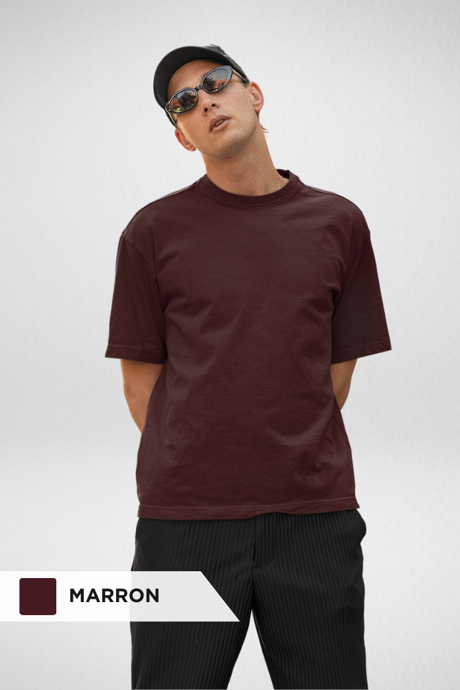 Pack Of 3 Oversized T-Shirts Black Maroon And Navy Blue For Men - WowWaves - 2