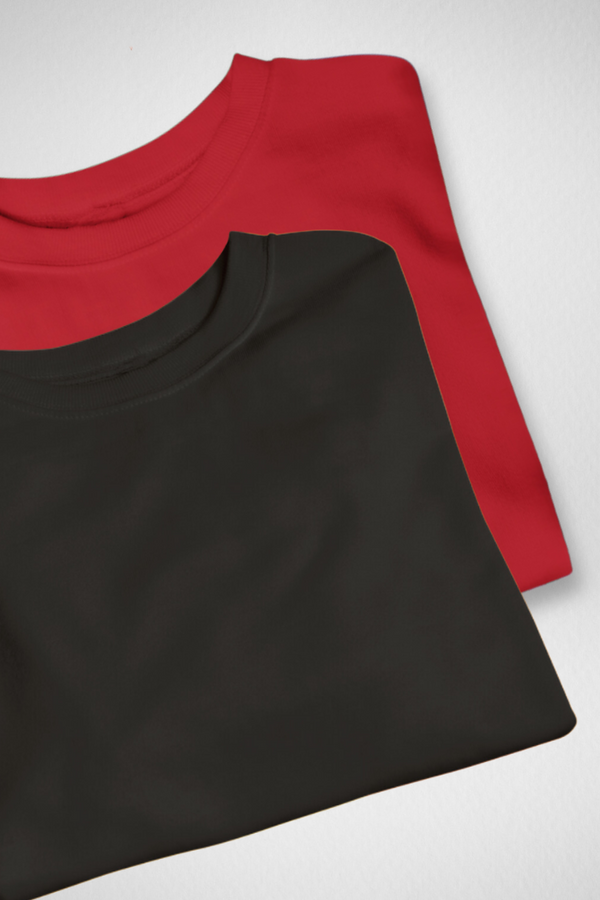Black And Red Oversized T-Shirts Combo For Women - WowWaves