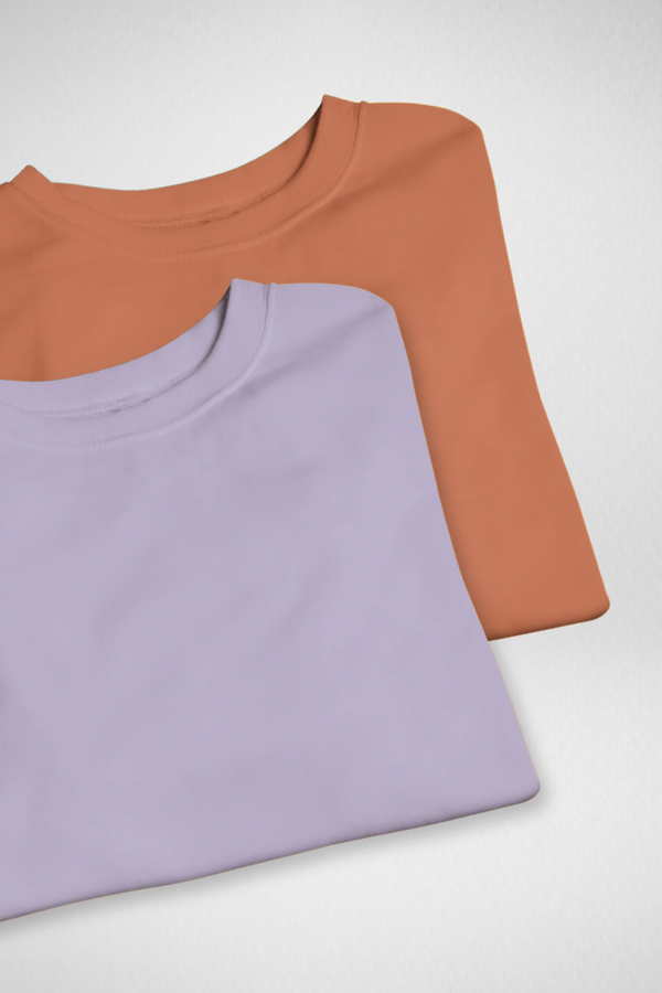 Lavender And Coral Oversized T-Shirts Combo For Women - WowWaves