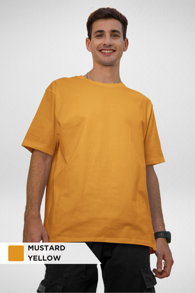 Maroon And Mustard Yellow Oversized T-Shirts Combo For Men - WowWaves - 2