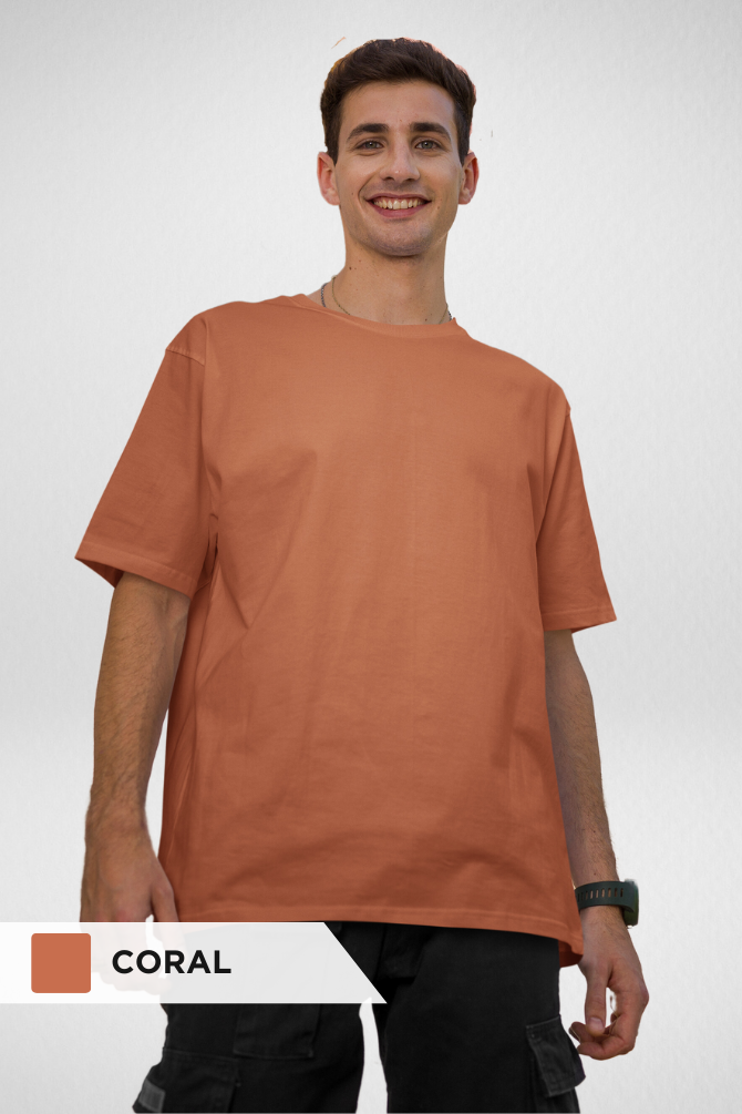 Mint And Coral Oversized T-Shirts Combo For Men - WowWaves - 2