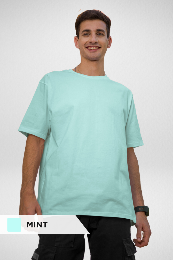 Mint And Coral Oversized T-Shirts Combo For Men - WowWaves - 3