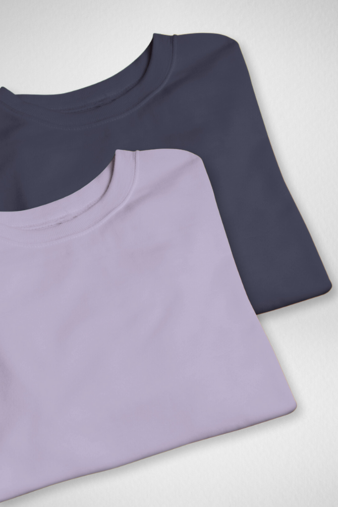 Navy Blue And Lavender Oversized T-Shirts Combo For Men - WowWaves