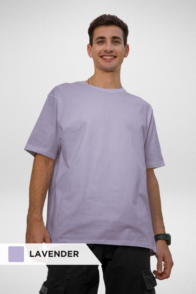 Navy Blue And Lavender Oversized T-Shirts Combo For Men - WowWaves - 2