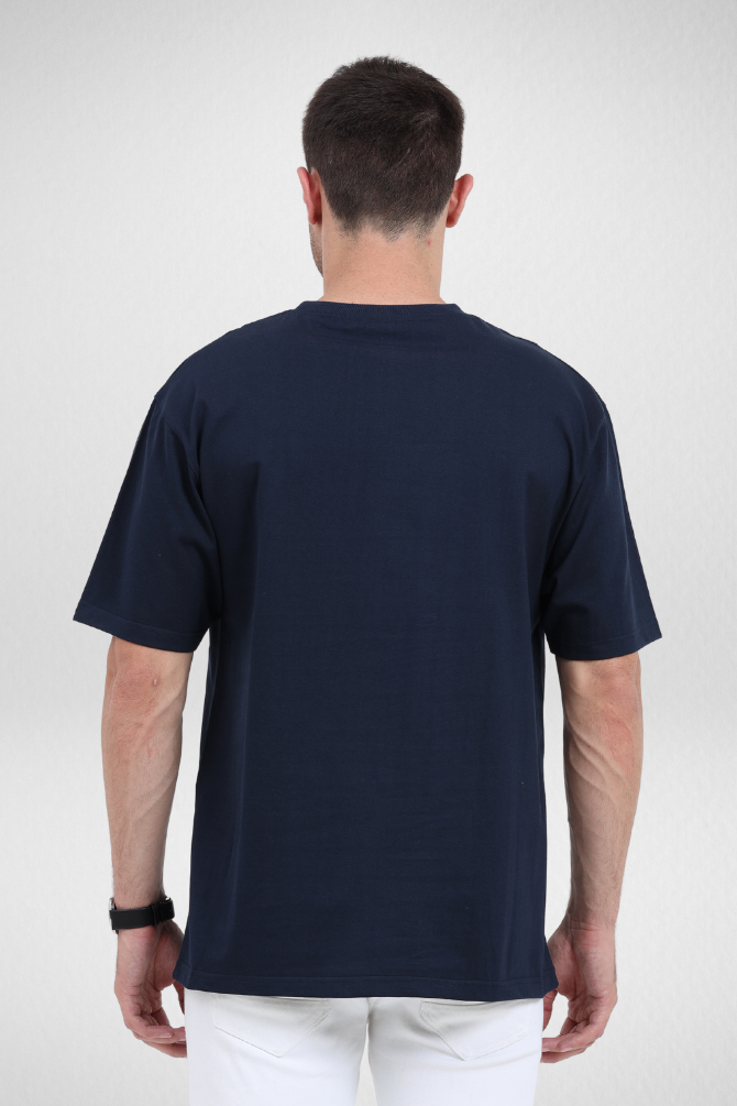 Navy Blue And Lavender Oversized T-Shirts Combo For Men - WowWaves - 4