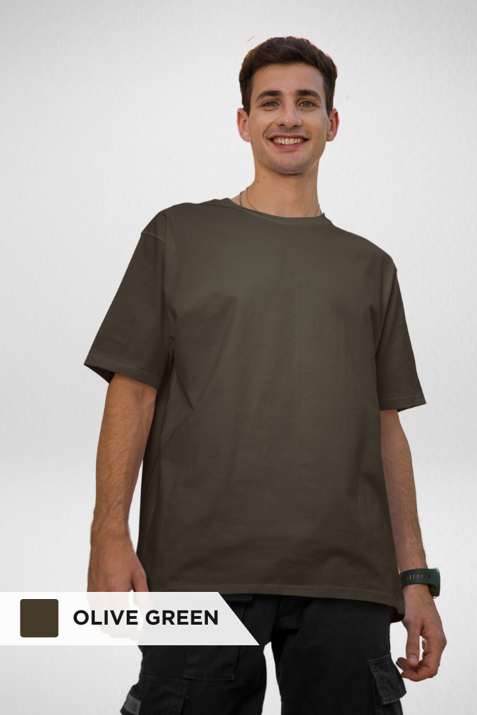 Olive Green And Maroon Oversized T-Shirts Combo For Men - WowWaves - 2