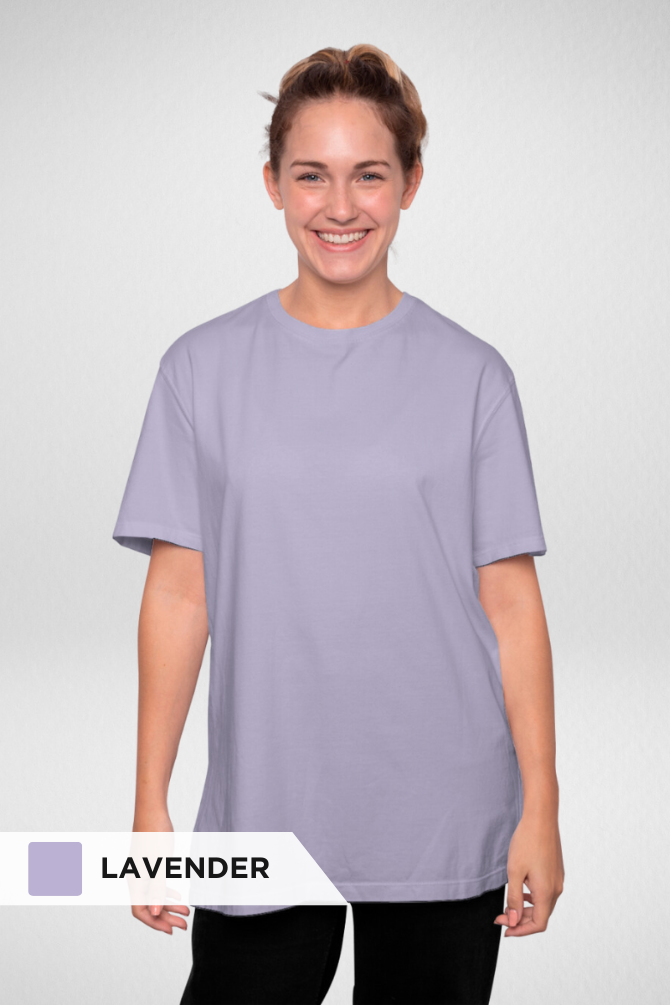 Red And Lavender Oversized T-Shirts Combo For Women - WowWaves - 2