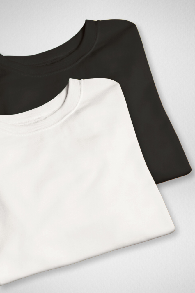 White And Black Oversized T-Shirts Combo For Men - WowWaves - 1
