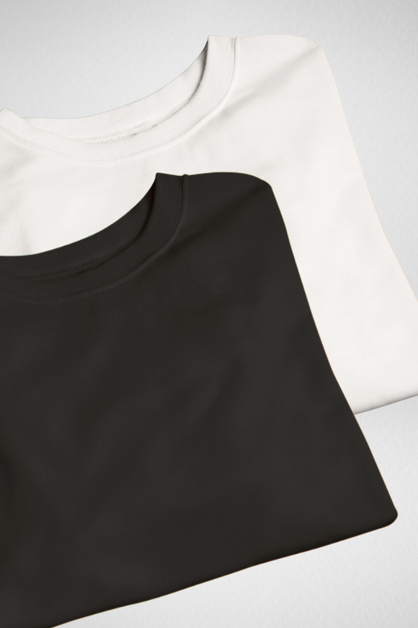 White And Black Oversized T-Shirts Combo For Women - WowWaves