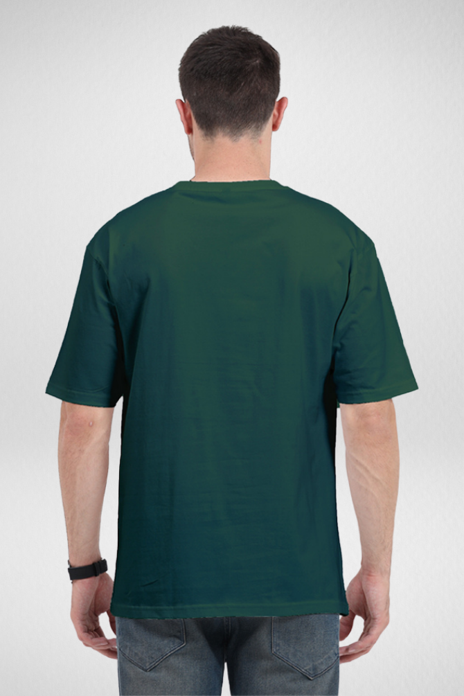 White And Bottle Green Oversized T-Shirts Combo For Men - WowWaves - 4