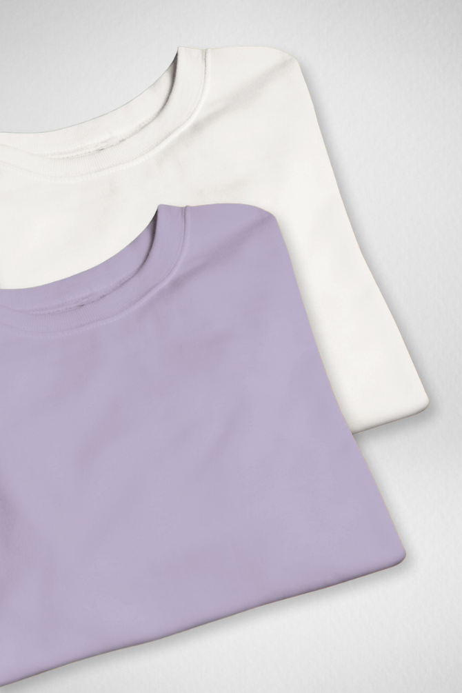 White And Lavender Oversized T-Shirts Combo For Men - WowWaves - 1