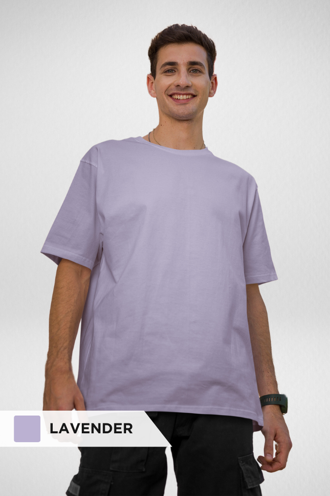 White And Lavender Oversized T-Shirts Combo For Men - WowWaves - 2