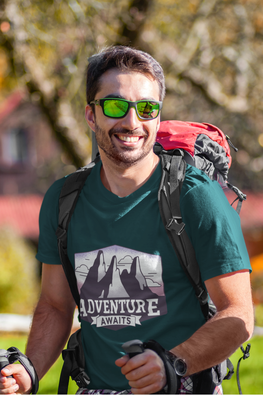 Adventure Awaits Printed T-Shirt For Men - WowWaves