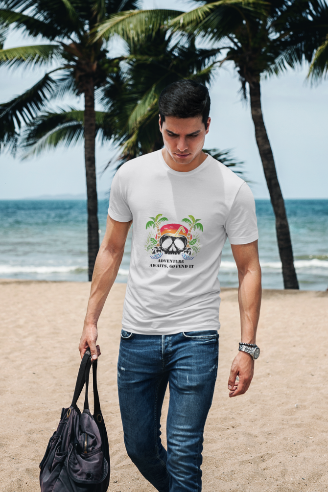 Hawaiian Beach Printed T-Shirt For Men - WowWaves - 3