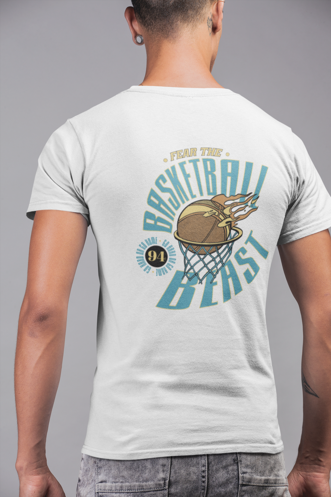 Basketball Beast Printed Oversized T-Shirt For Men - WowWaves - 3