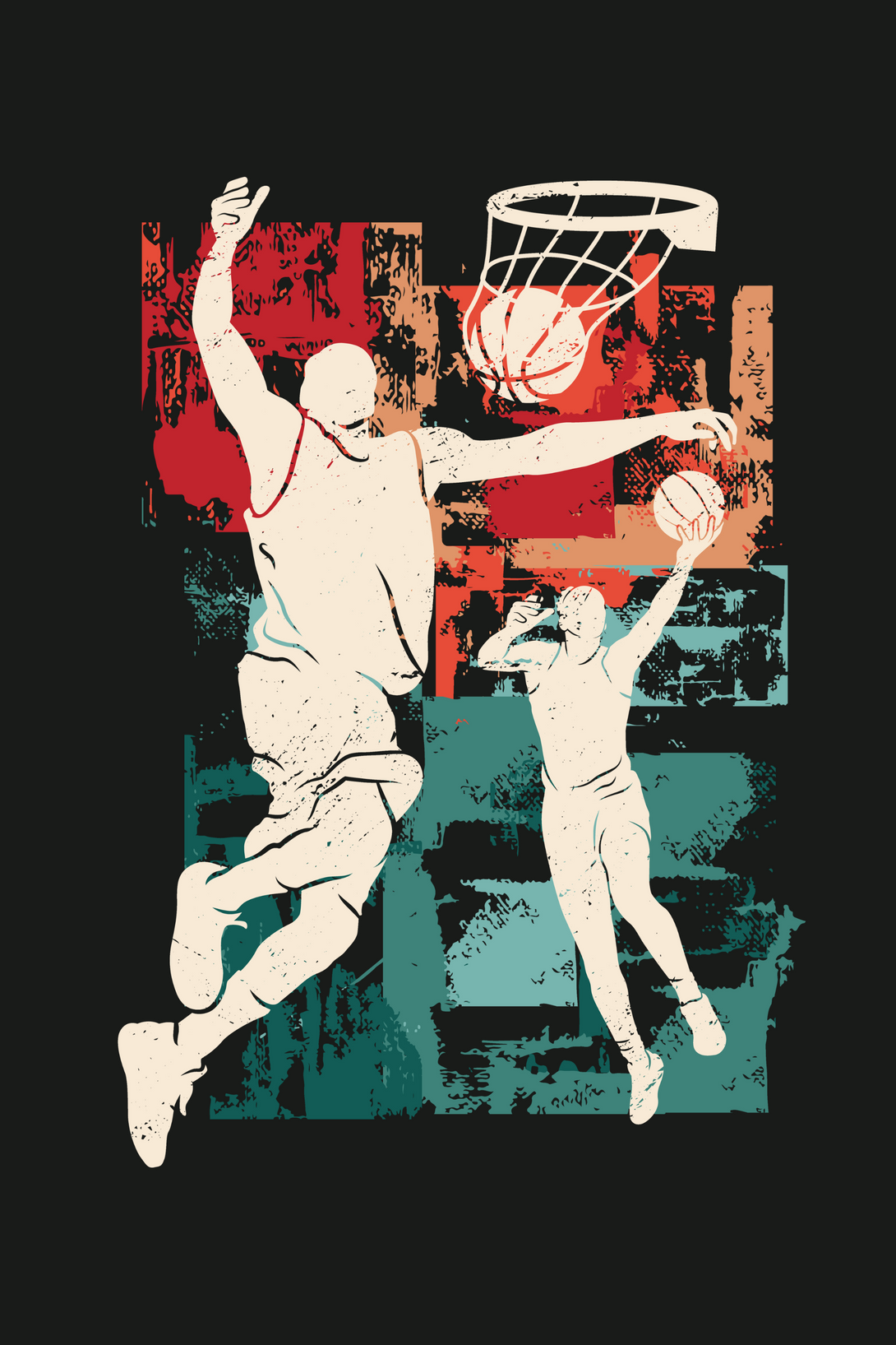 Basketball Legends Black Printed T-Shirt For Men - WowWaves - 1