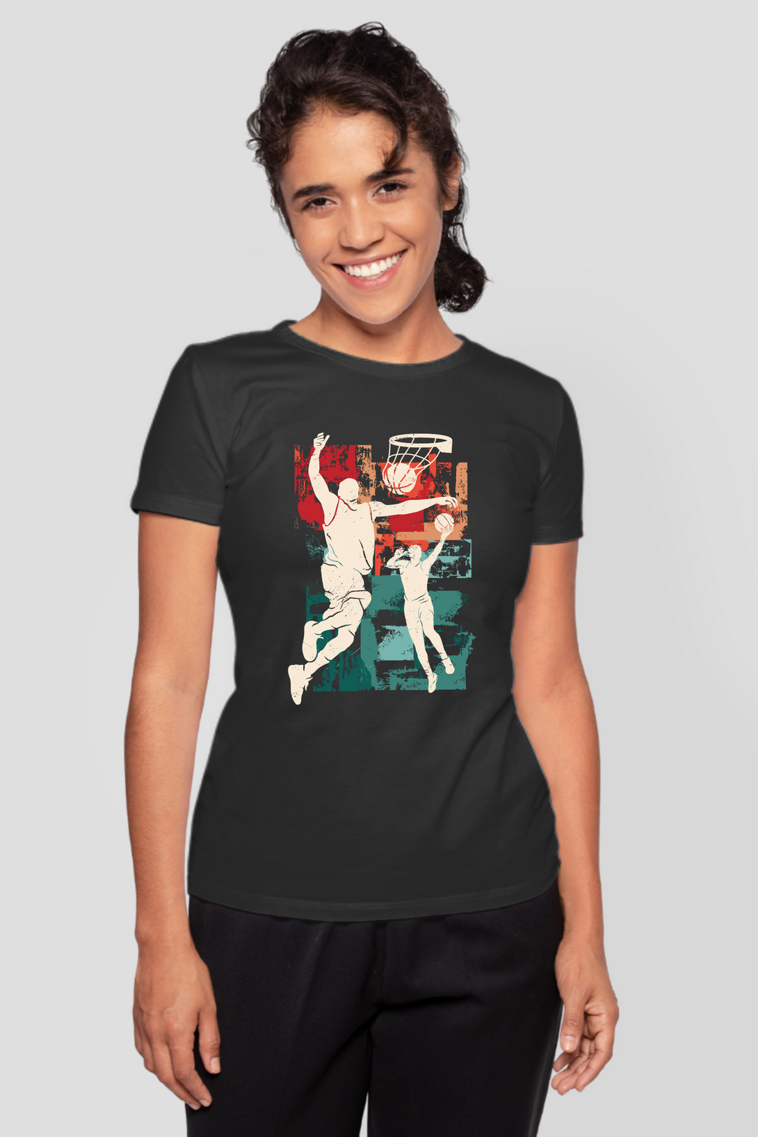 Basketball Legends Black Printed T-Shirt For Women - WowWaves - 4