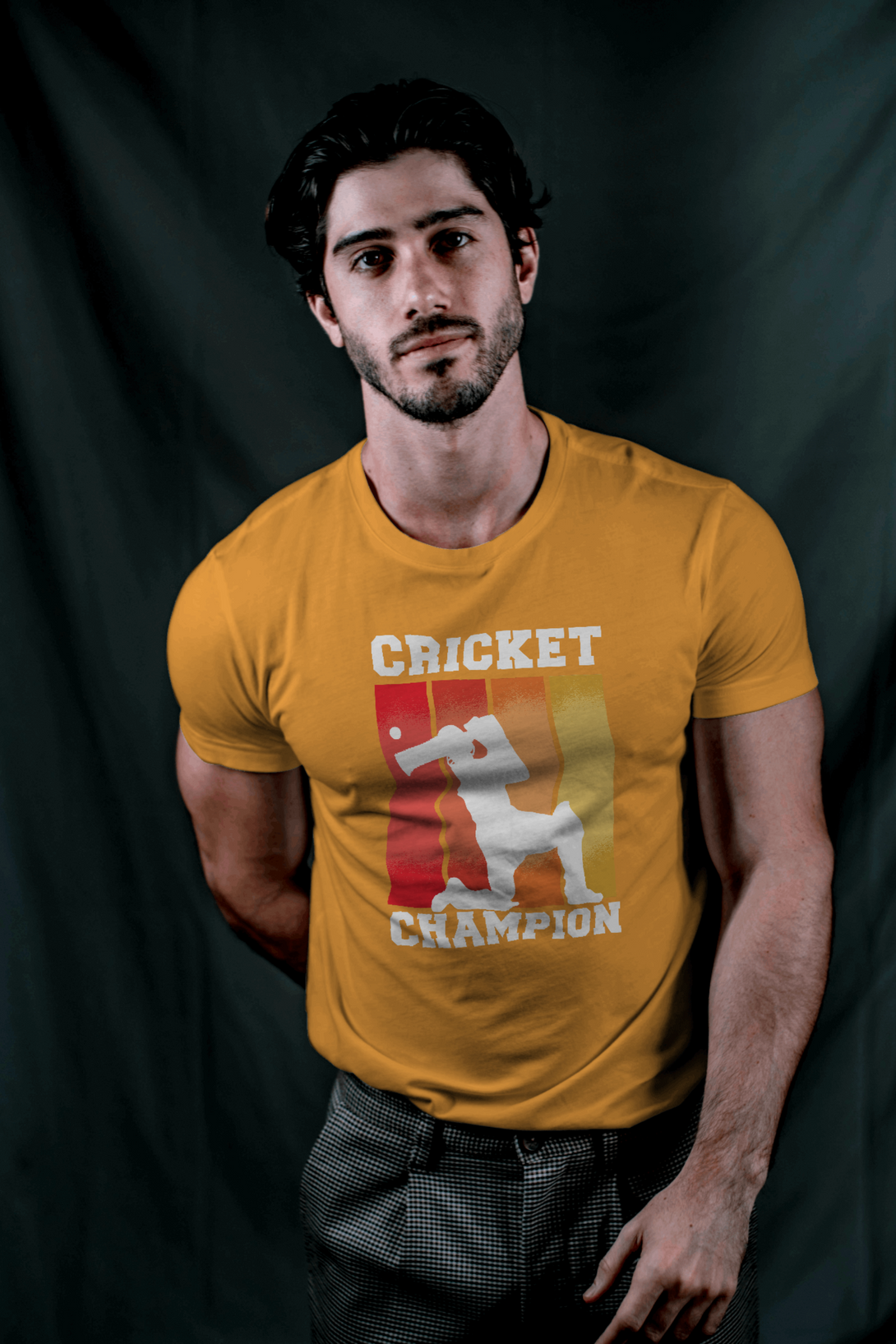 Cricket Champion Printed T-Shirt For Men - WowWaves - 3