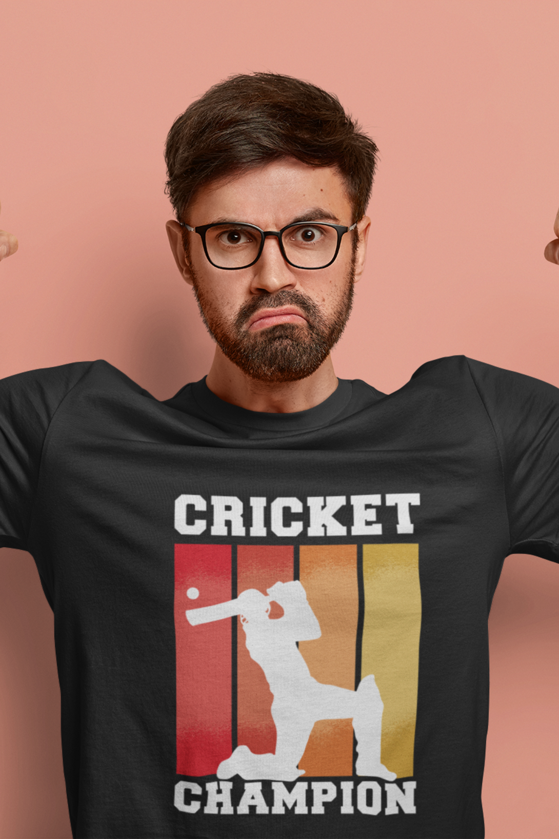 Cricket Champion Printed T-Shirt For Men - WowWaves - 2