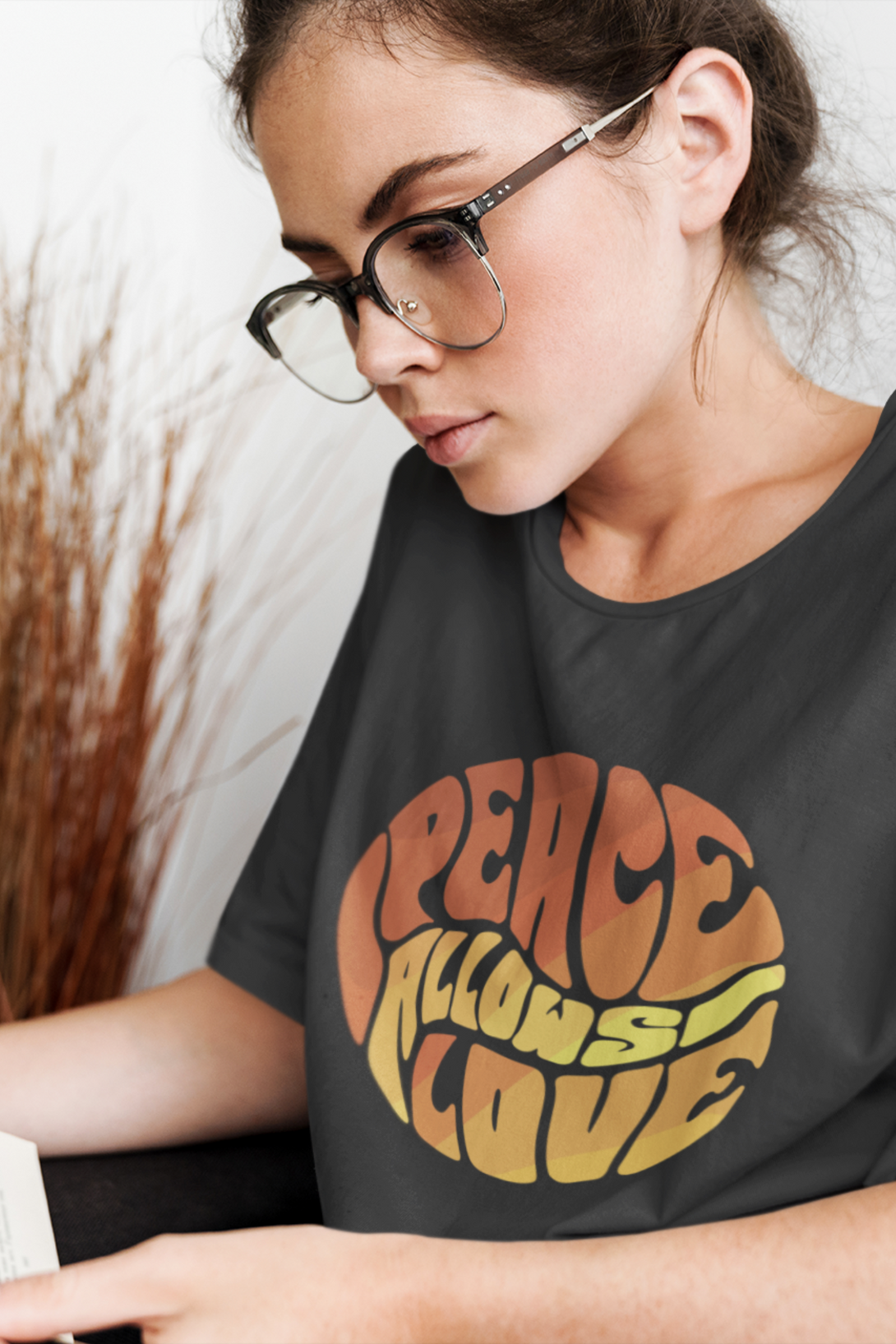 Peace Allows Love Printed Oversized T-Shirt For Women - WowWaves - 2